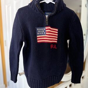 Polo by Ralph Lauren Dark Blue Sweater with Flag Design